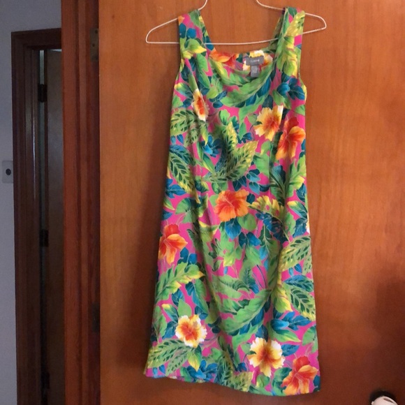 Vintage Tropical Print Shift Clere Size 6 - Picture 2 of 4